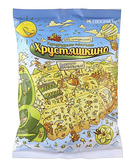 Кукурузные палочки без сахара Ванильные "Хрустяшкино", 90г.