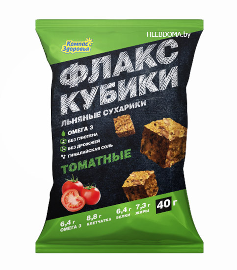 Льняные сухарики томатные "Компас Здоровья", 40г.