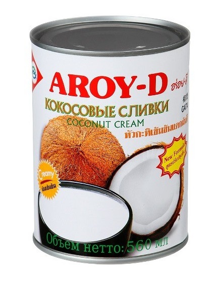 Кокосовые сливки 85% AROY-D, 560мл.