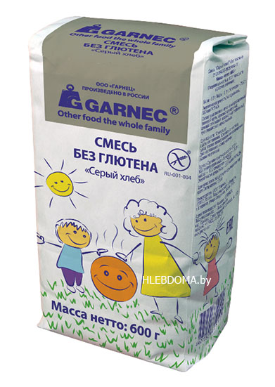 Хлебная смесь без глютена Серый хлеб "Гарнец", 600г.