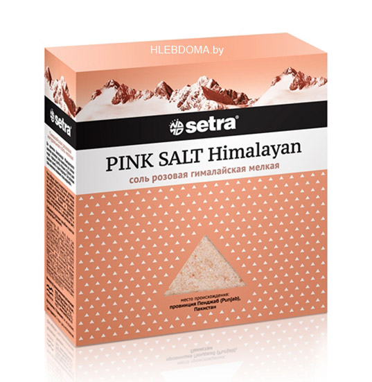 Соль розовая гималайская мелкая "SETRA", 500г.