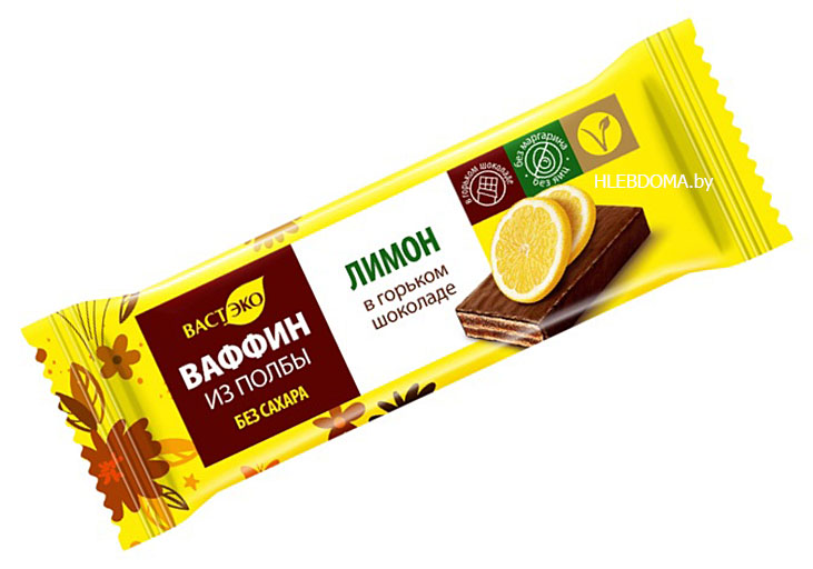 Ваффин из полбы в горьком шоколаде Лимон "Вастэко", 26г.