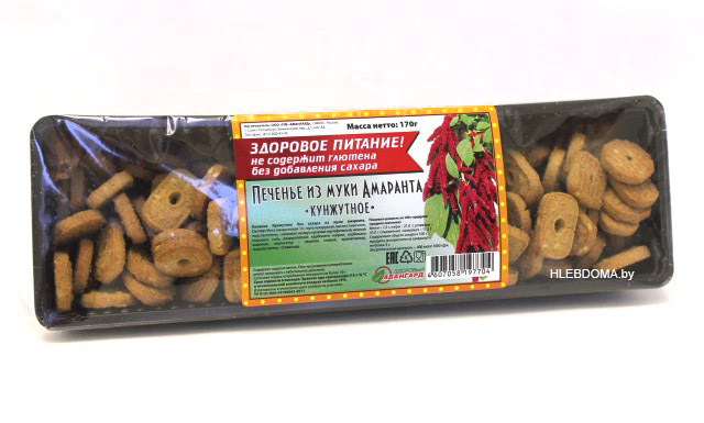 Печенье из муки амаранта с кунжутом, 170г.
