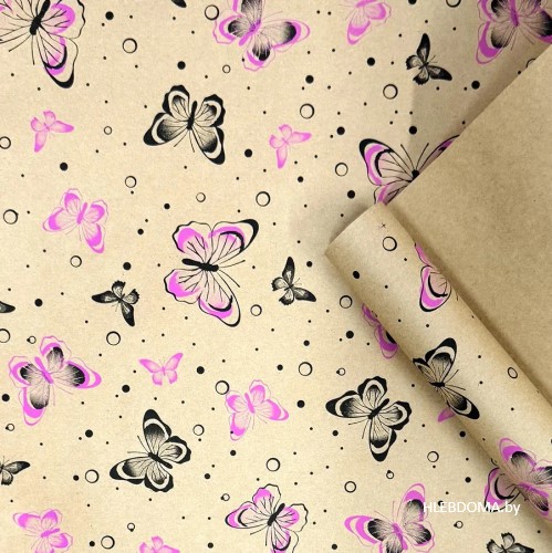 Упаковочная бумага "Бабочки", 70х98см.