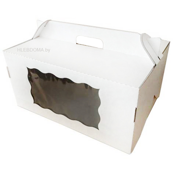 Коробка для торта с окном и ручкой 30*30*20см.