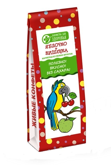 Детский мармелад "Живые конфеты" ЯБЛОКО+ВИШЕНКА, 105г.